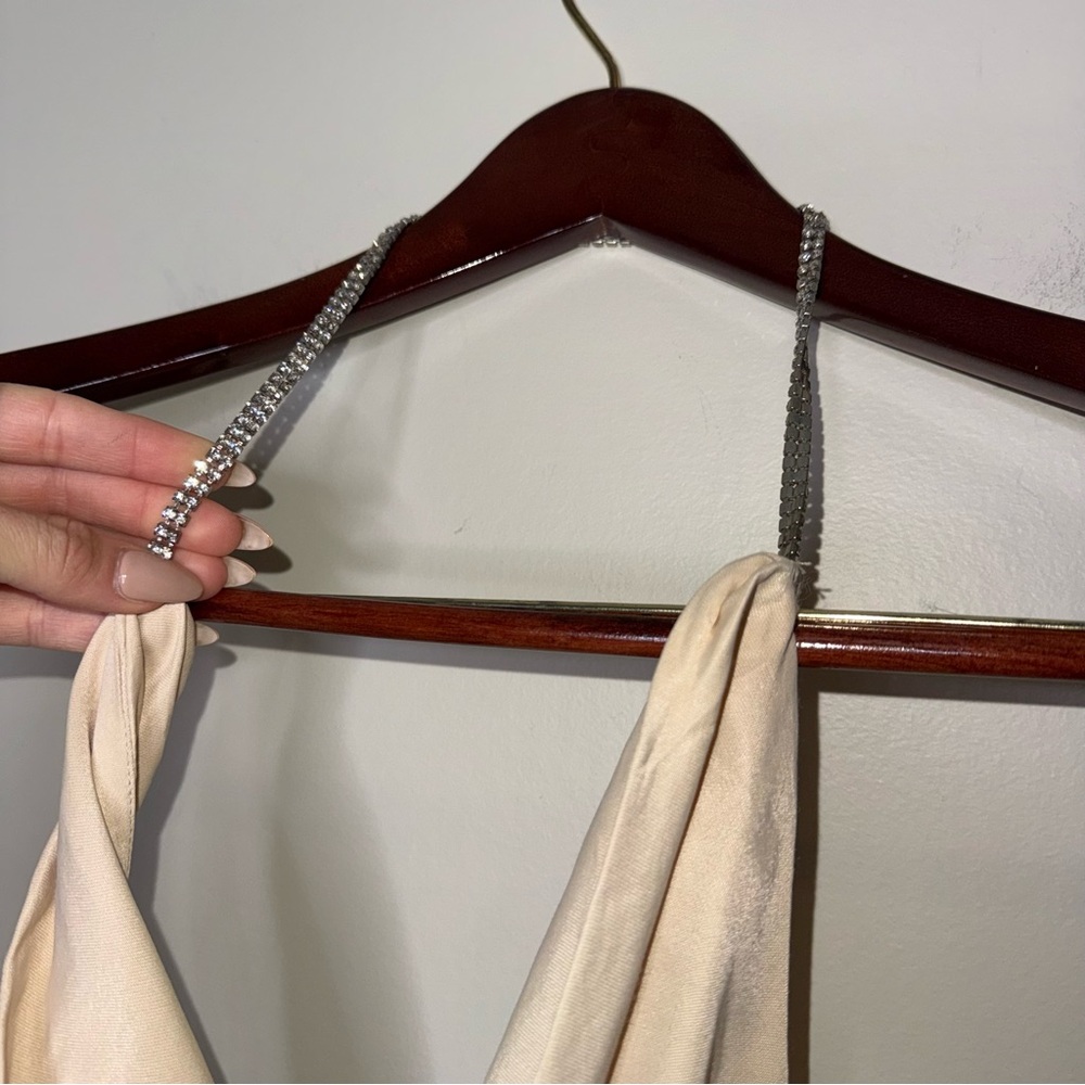 Zara Draped Satin Effect Halter Dress - Picture 5 of 7